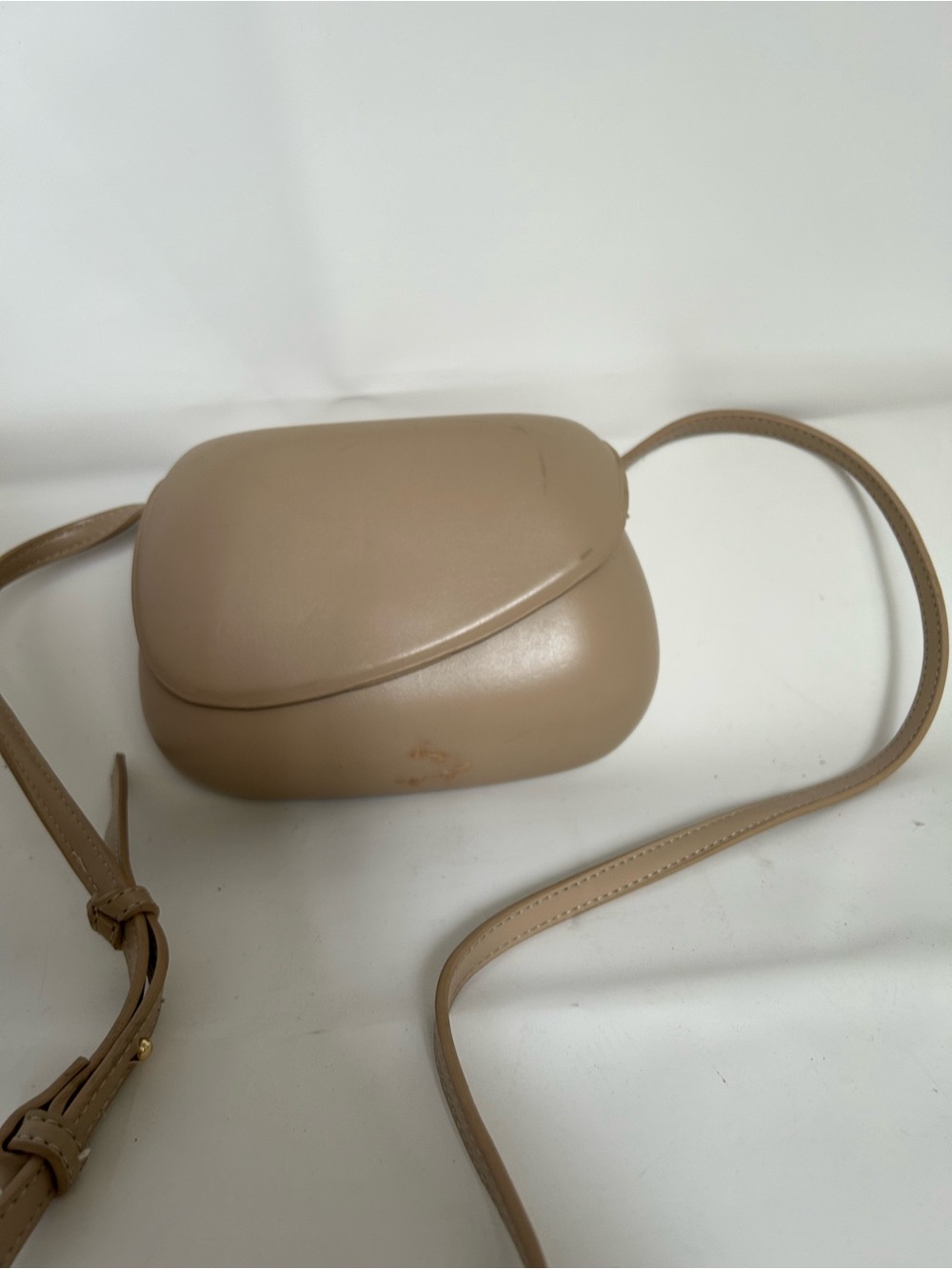 Zara Minimalist Taupe Crossbody Bag - Elegant Everyday Style